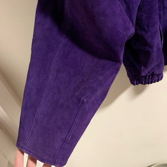Vintage Atlantic Beach Leather Coat works bright purple suede leather jacket - Picture 7 of 11